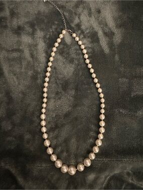 Pearl Bead Necklace in Champagne Tone - Elegant Everyday Layering